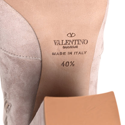 Valentino Garavani Suede Stretch 100mm Ankle Boots 40.5 Poudre 6 of 9