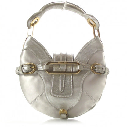 Jimmy Choo Calfskin Mini Tulita Metallic Silver 1 of 9