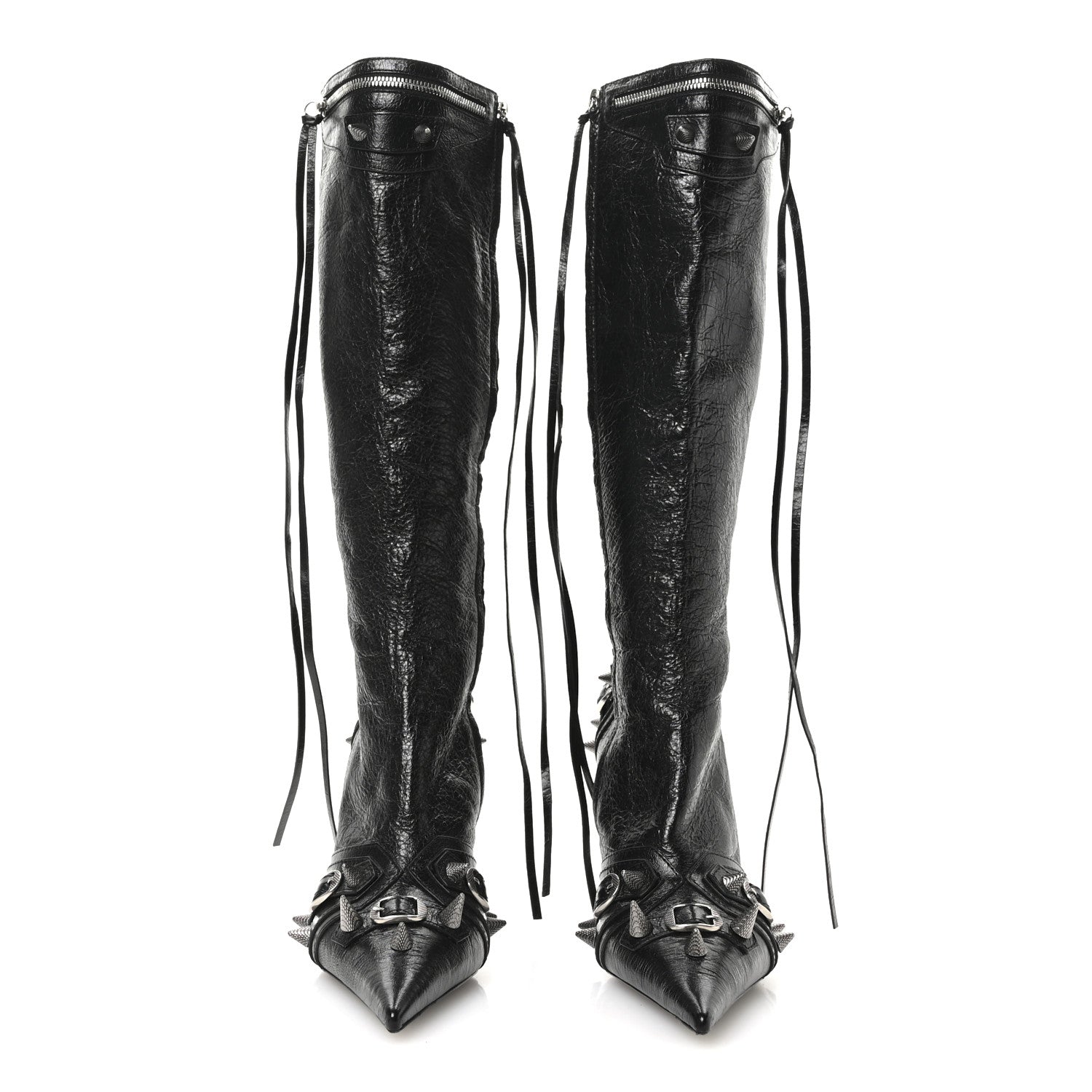Balenciaga Agneau Arena Spike Spiked Cagole 90mm Boots 39 Black 3 of 8