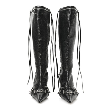 Balenciaga Agneau Arena Spike Spiked Cagole 90mm Boots 39 Black 3 of 8