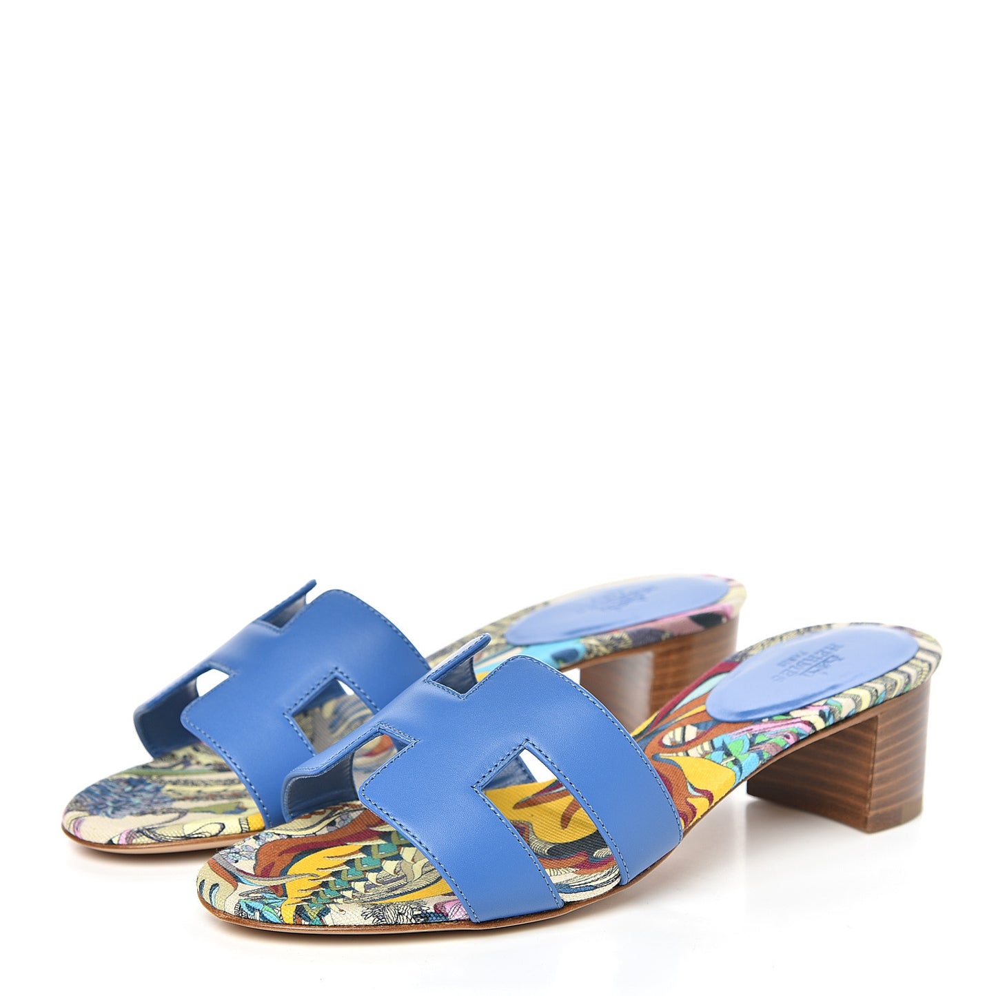 Calfskin Oasis Sandals 36 Bleu Zanzibar