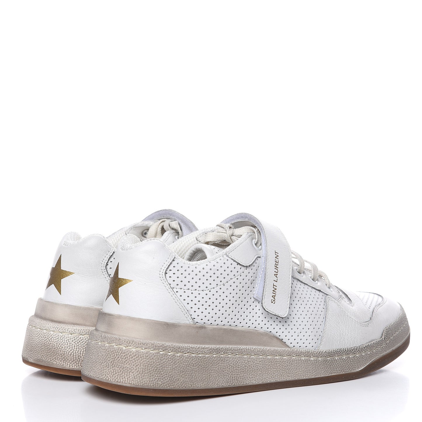 Calfskin Perforated Mens SL24 Sneakers 41 White