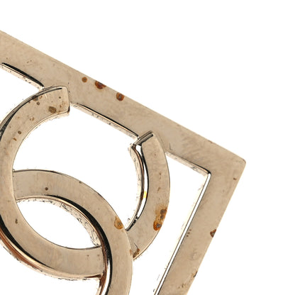 Chanel Metal Square Cutout CC Hoop Earrings Gold 5 of 5