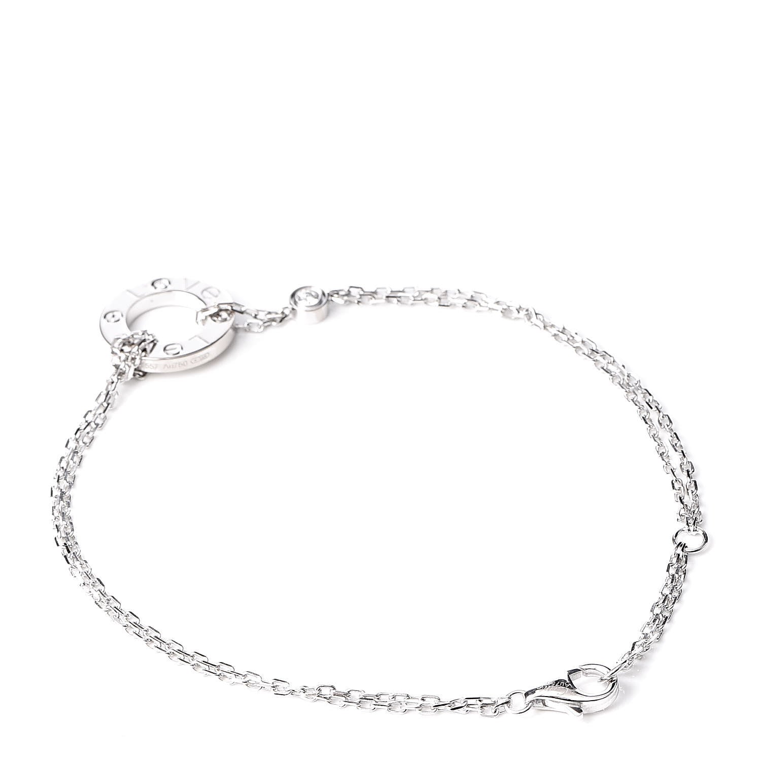 Cartier 18K White Gold Diamond LOVE Bracelet 3 of 4