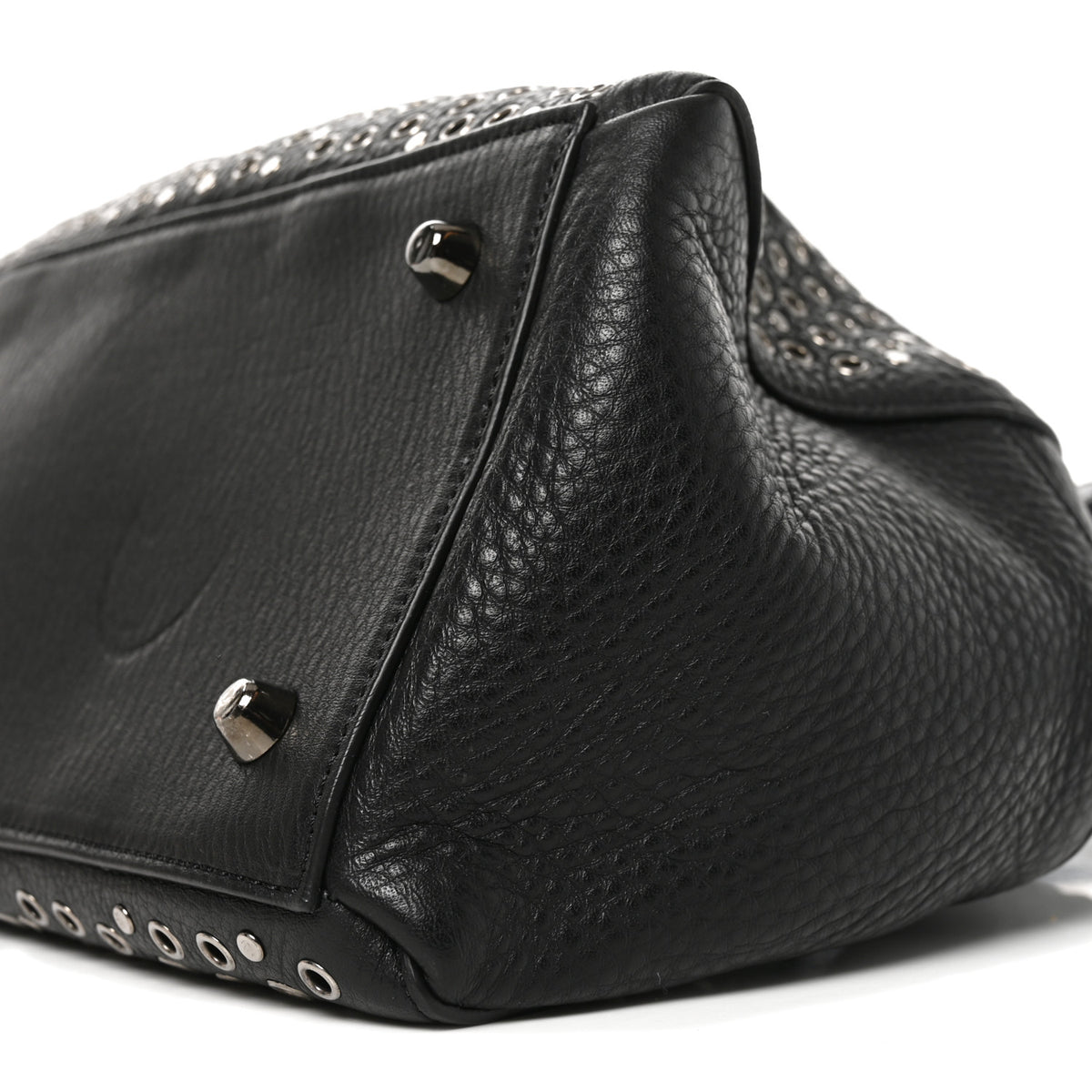 Christian Louboutin Calfskin Eyelet Small Panettone Bowling Bag Black 8 of 8