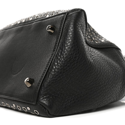 Christian Louboutin Calfskin Eyelet Small Panettone Bowling Bag Black 8 of 8
