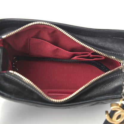 Chanel Aged Calfskin Quilted Small Gabrielle Logo Hobo Black 4 of 12