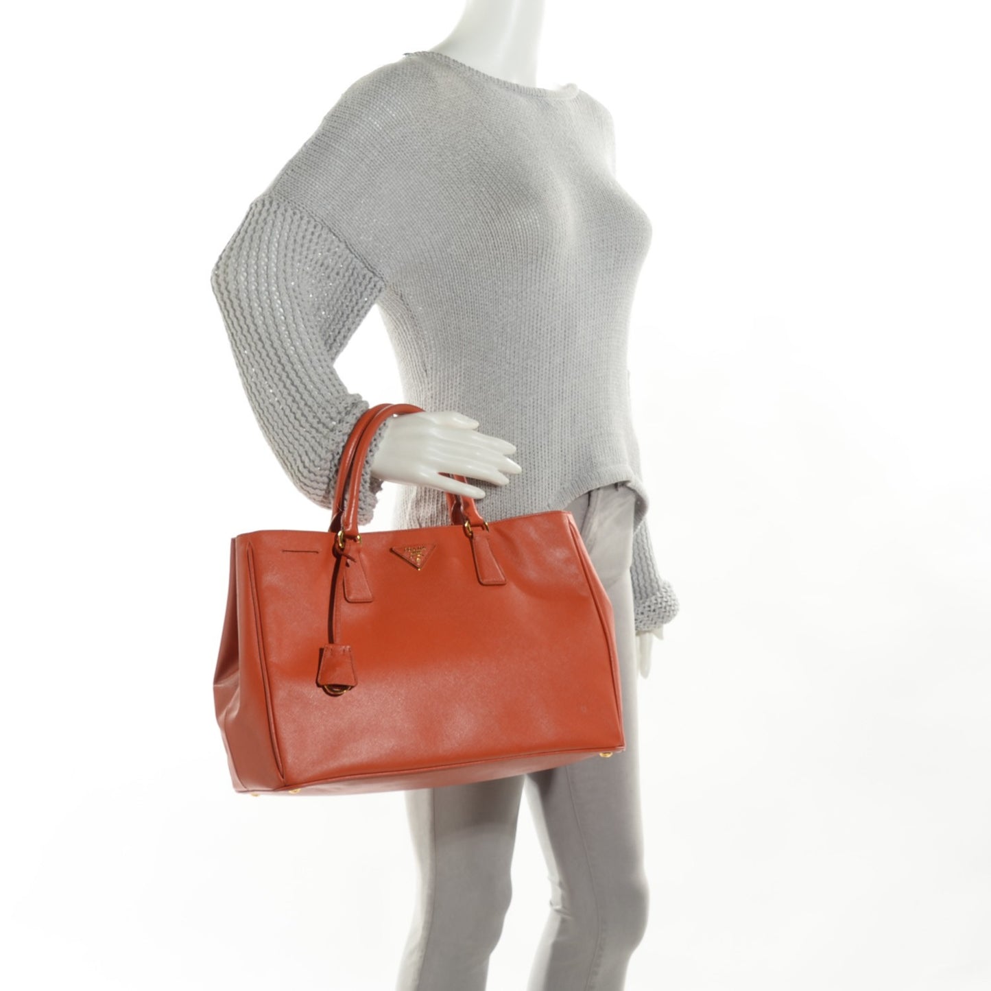 Saffiano Lux Large Tote Papaya
