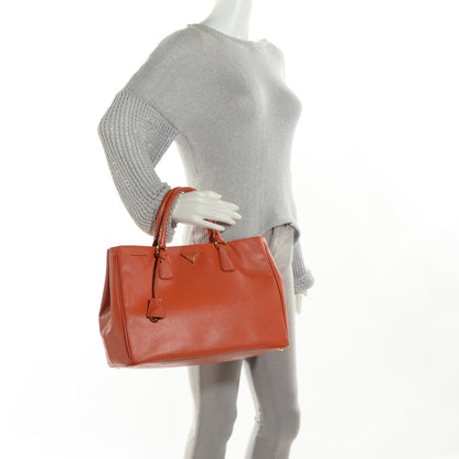 Prada Saffiano Lux Large Tote Papaya 4 of 11