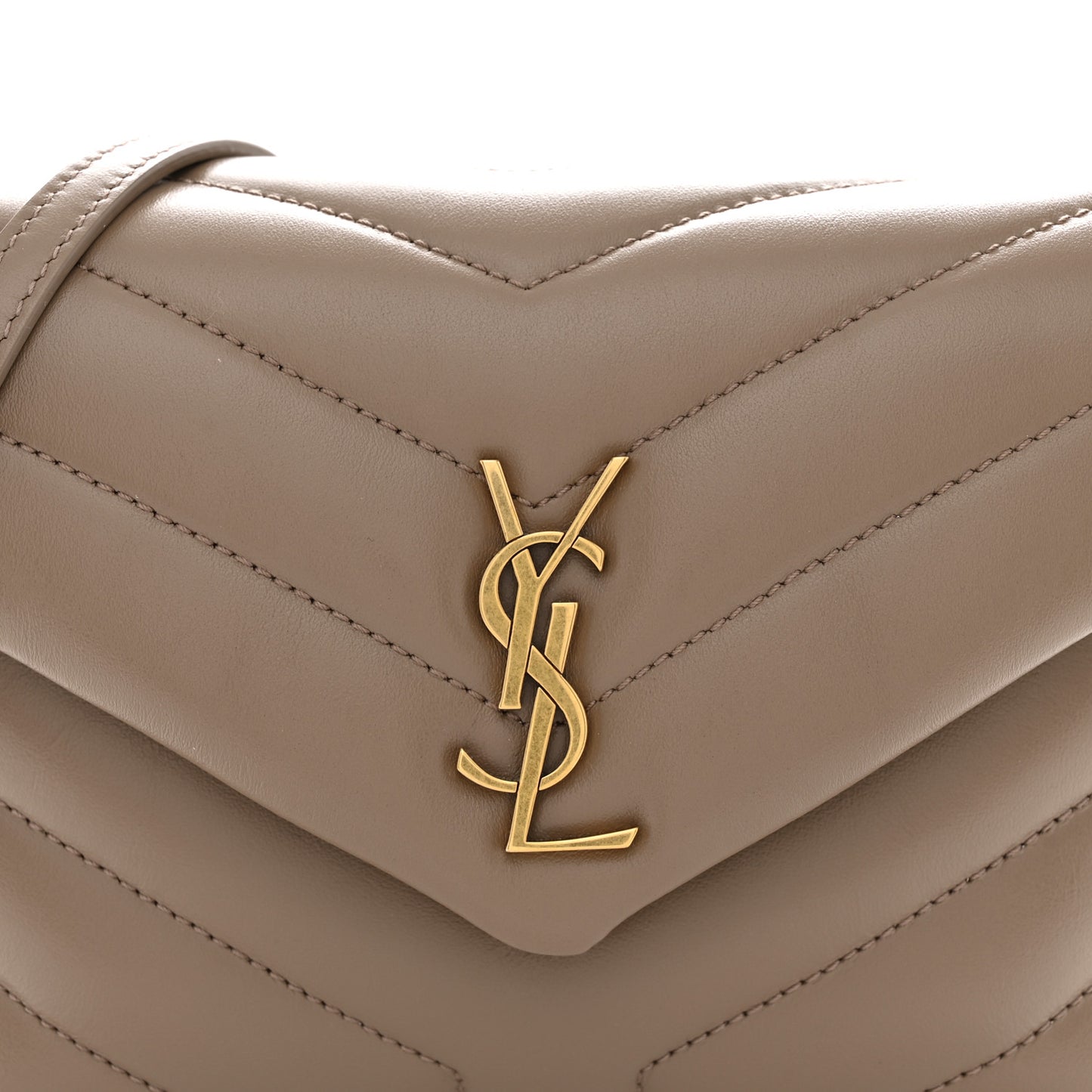 Calfskin Y Quilted Monogram Toy Loulou Crossbody Bag Taupe