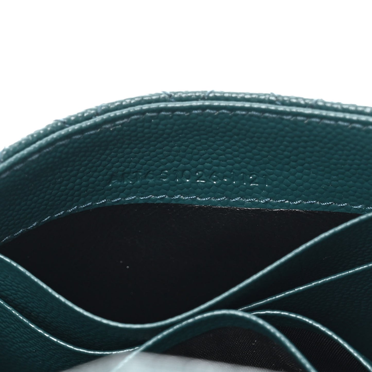 Grain De Poudre Textured Mixed Matelasse Triquilt Small Monogram Envelope Wallet Sea Turquoise