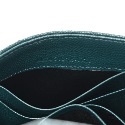 Saint Laurent Grain De Poudre Textured Mixed Matelasse Triquilt Small Monogram Envelope Wallet Sea Turquoise 7 of 10