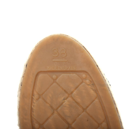 Chanel Tweed Grosgrain CC Espadrilles 38 White Black 10 of 12