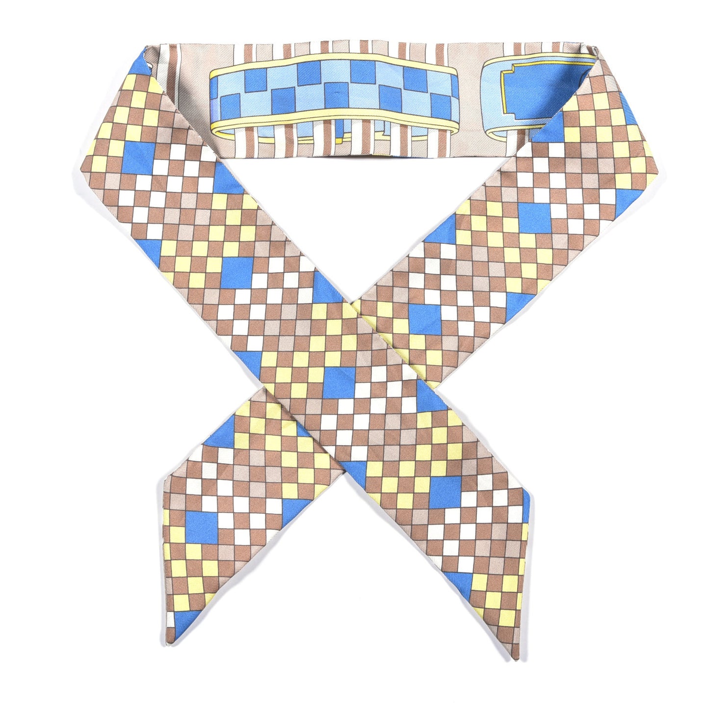Silk Colliers De Chiens Remix Twilly Mastic Bleu Jaune