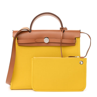 Hermes Toile Vache Hunter Herbag Zip 31 PM Soufre 1 of 10