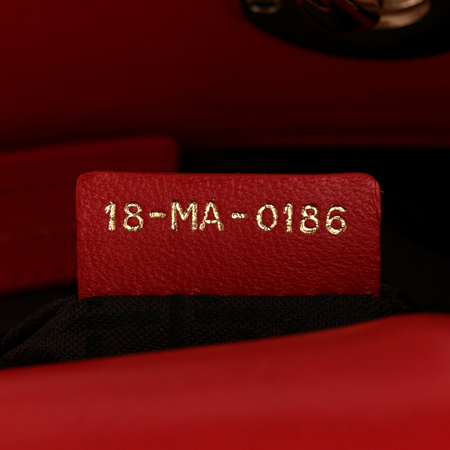 Lambskin Cannage Small Lucky Badges My Lady Dior Red