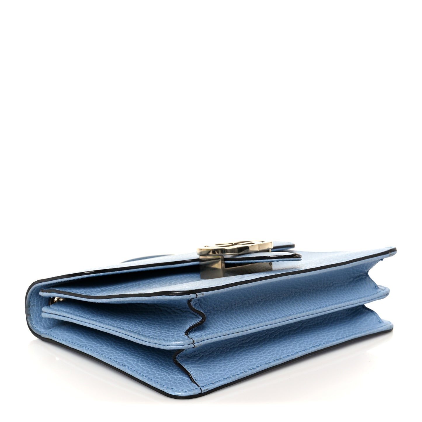 Dollar Calfskin Small Interlocking G Shoulder Bag Mineral Blue