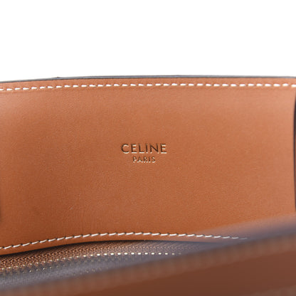 Celine Maillon Triomphe Canvas Calfskin Small Vertical Cabas Navy Tan 6 of 11