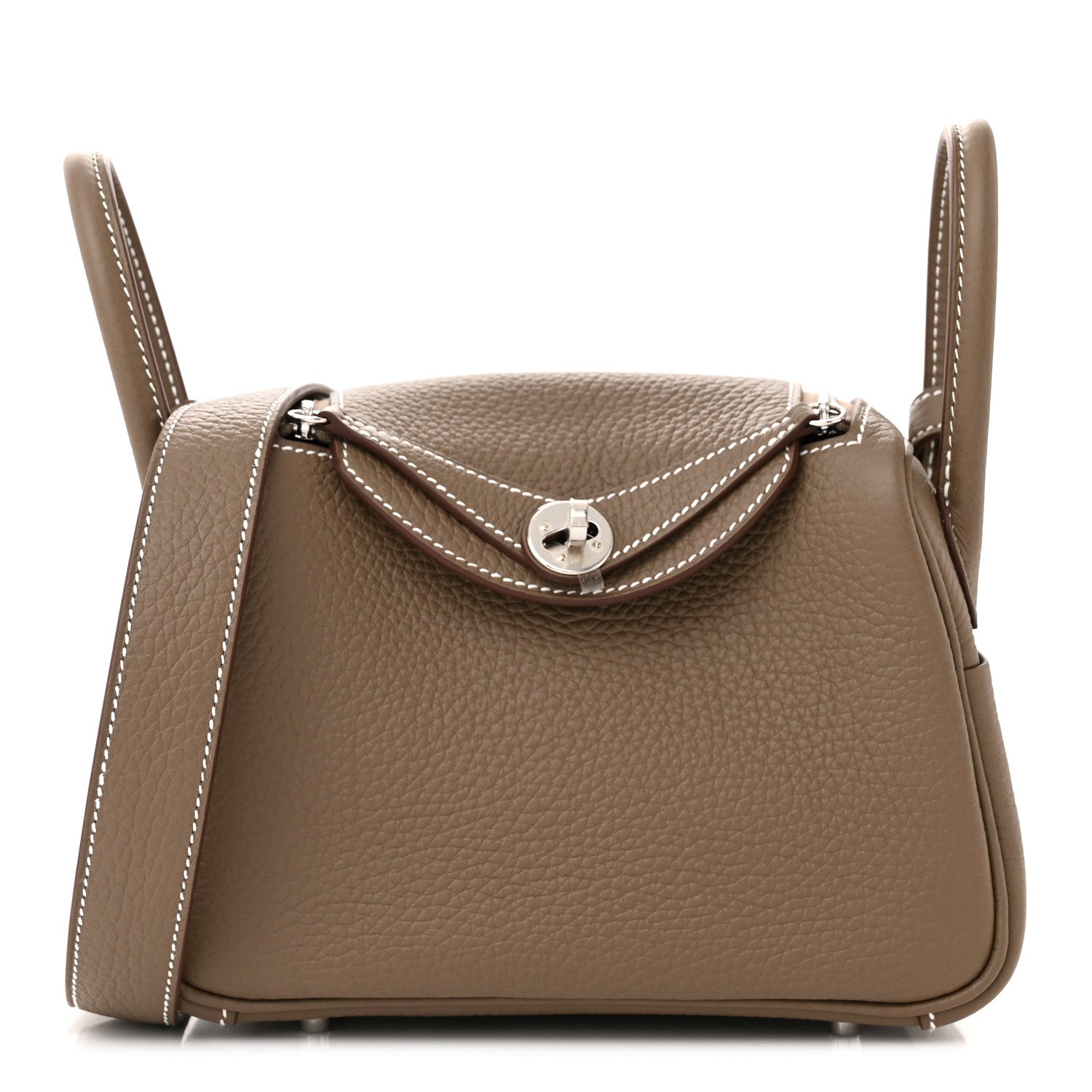 Hermes Taurillon Clemence Mini Lindy 20 Etoupe 1 of 11