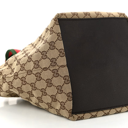 Gucci GG Monogram Small Web Handle Bucket Tote Dark Brown 9 of 10