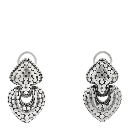 John Hardy Sterling Silver Dot Door Knocker Heart Drop Earrings 1 of 4
