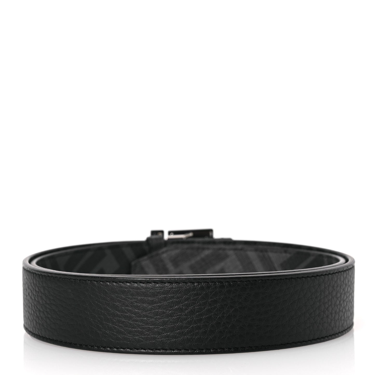 Cuoio Romano Glazed Fabric Enamel FF 1974 Reversible Belt 95 38 Black