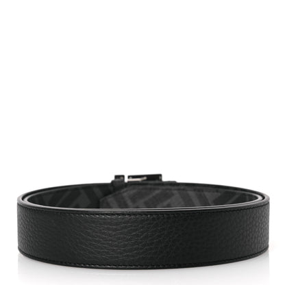Fendi Cuoio Romano Glazed Fabric Enamel FF 1974 Reversible Belt 95 38 Black 4 of 8