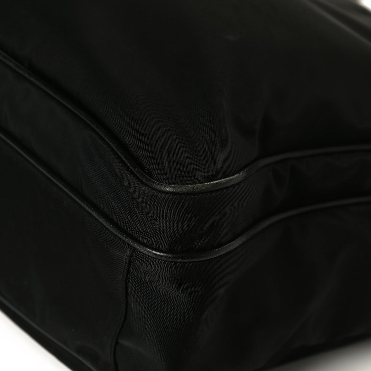 Tessuto Nylon Saffiano Shopping Tote Black
