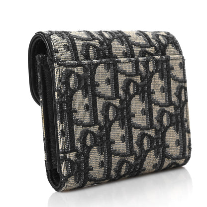 Christian Dior Oblique Saddle Lotus Wallet Blue 3 of 6