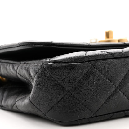 Chanel Glazed Calfskin Quilted Mini Pearl Side Flap Black 9 of 12