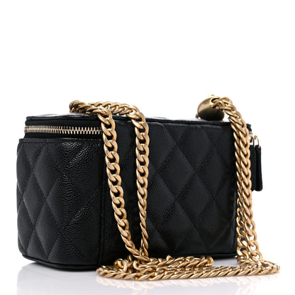 Chanel Caviar Quilted Sweetheart Vanity Case Black 3 of 10