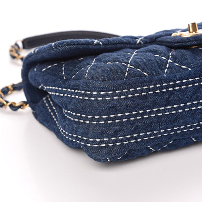 Chanel Denim Quilted Medium Denim Trip Single Flap Blue 8 of 11