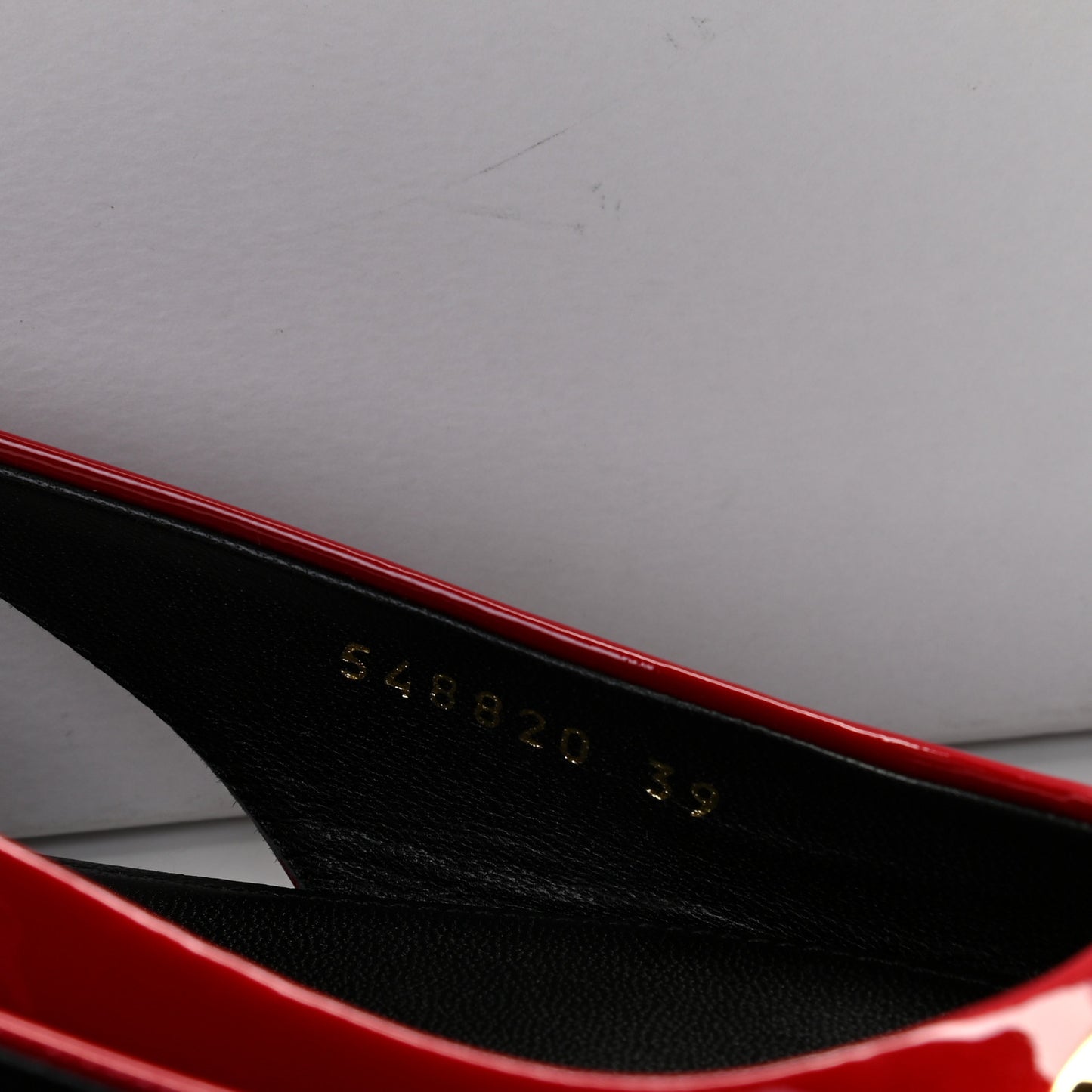Patent BB Knife Pointy Toe Slingback Flats 39 Rouge Cardinal