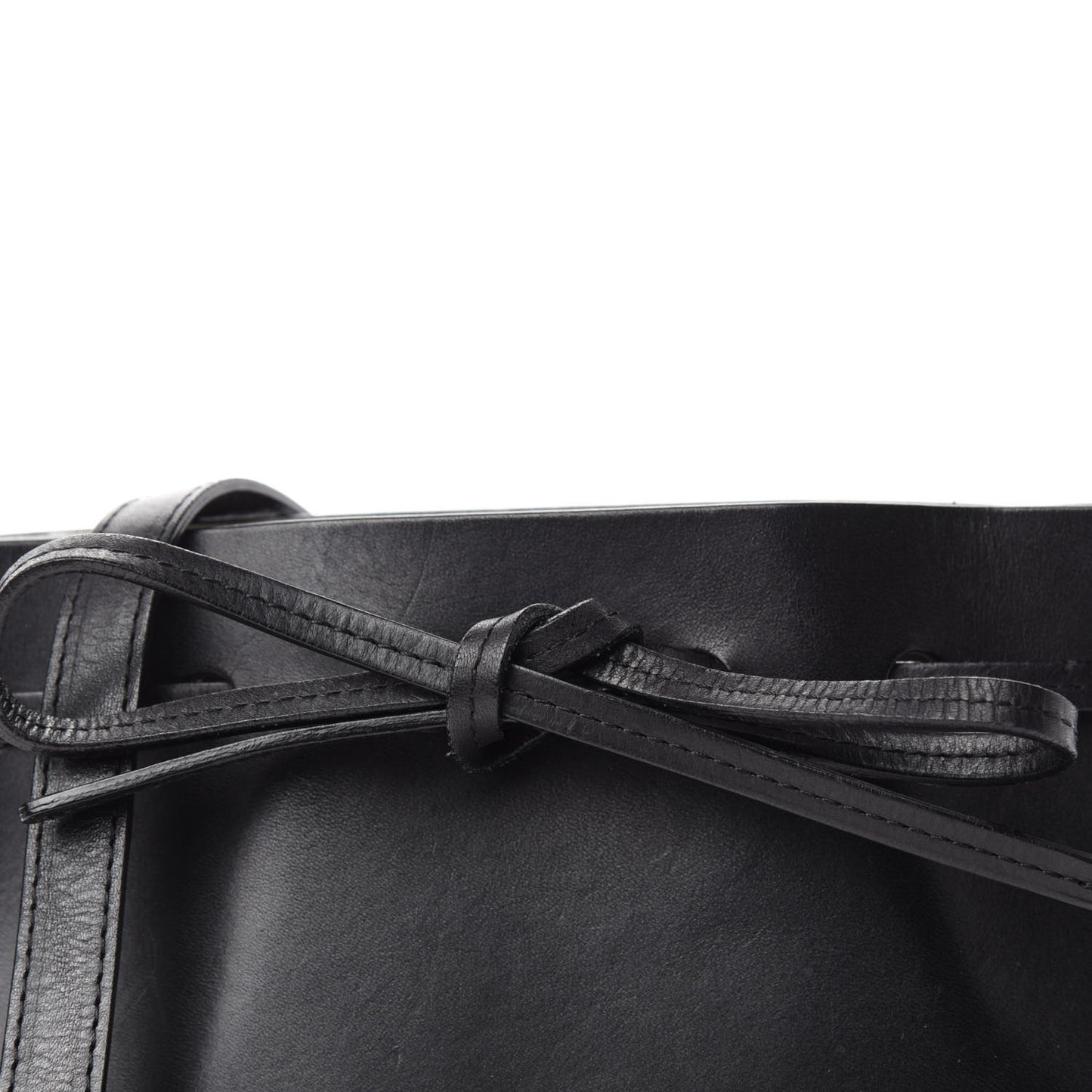 Calfskin Mini Mini Bucket Bag Black Argento