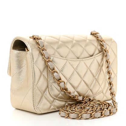 Chanel Metallic Lambskin Quilted Mini Rectangular Flap Gold 3 of 11