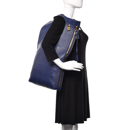 Tom Ford Calfskin Large Alix Padlock Zip Shoulder Bag Cobalt 2 of 10