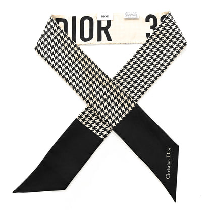Christian Dior Silk 30 Montaigne Mitzah Scarf Black White 1 of 4
