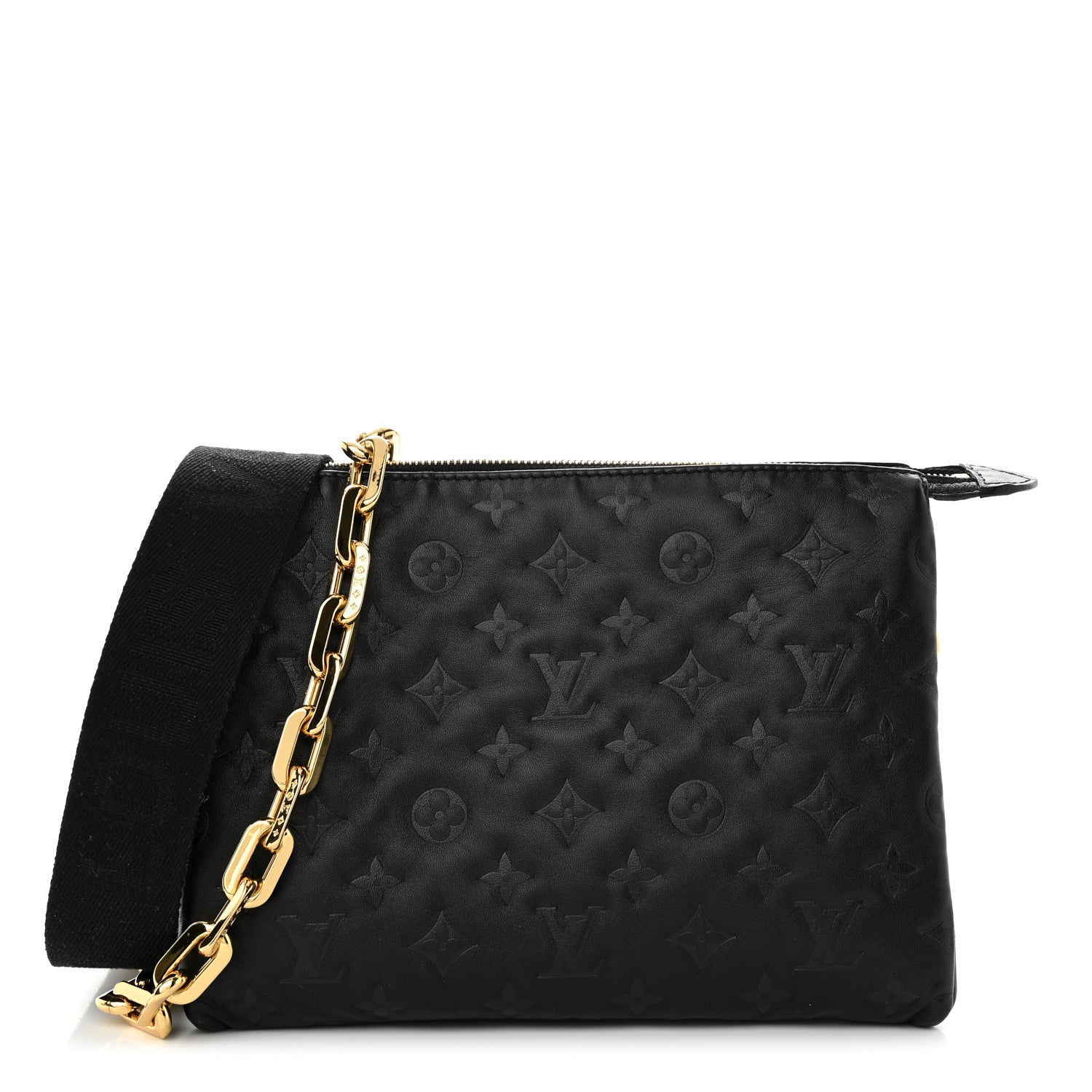 Louis Vuitton Lambskin Embossed Monogram Coussin PM Black 1 of 10