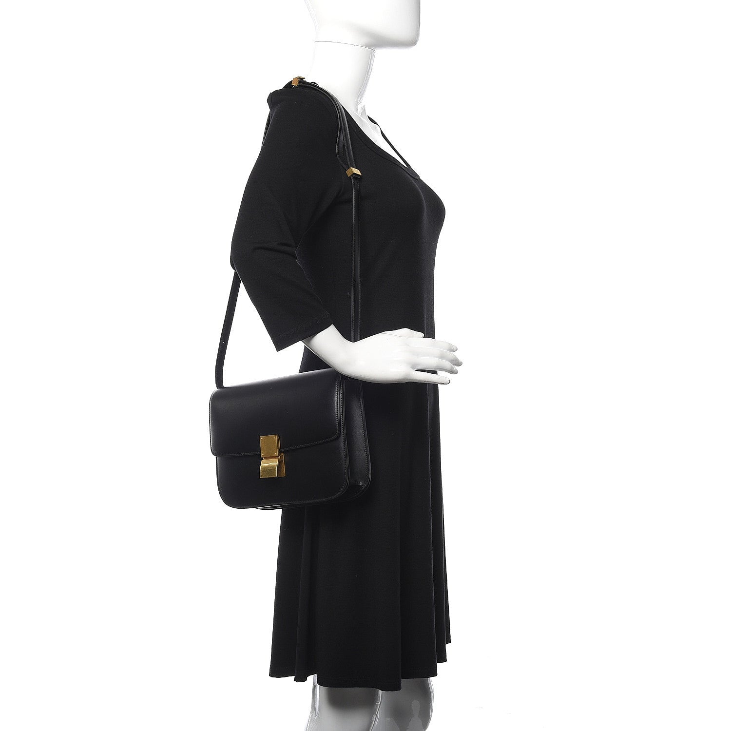 Celine Box Calfskin Medium Classic Box Flap Bag Black 2 of 10