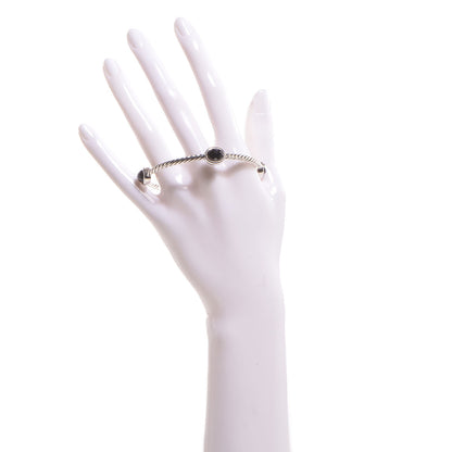 David Yurman Sterling Silver Color Classics 4 Station Bangle Black Onyx 2 of 5
