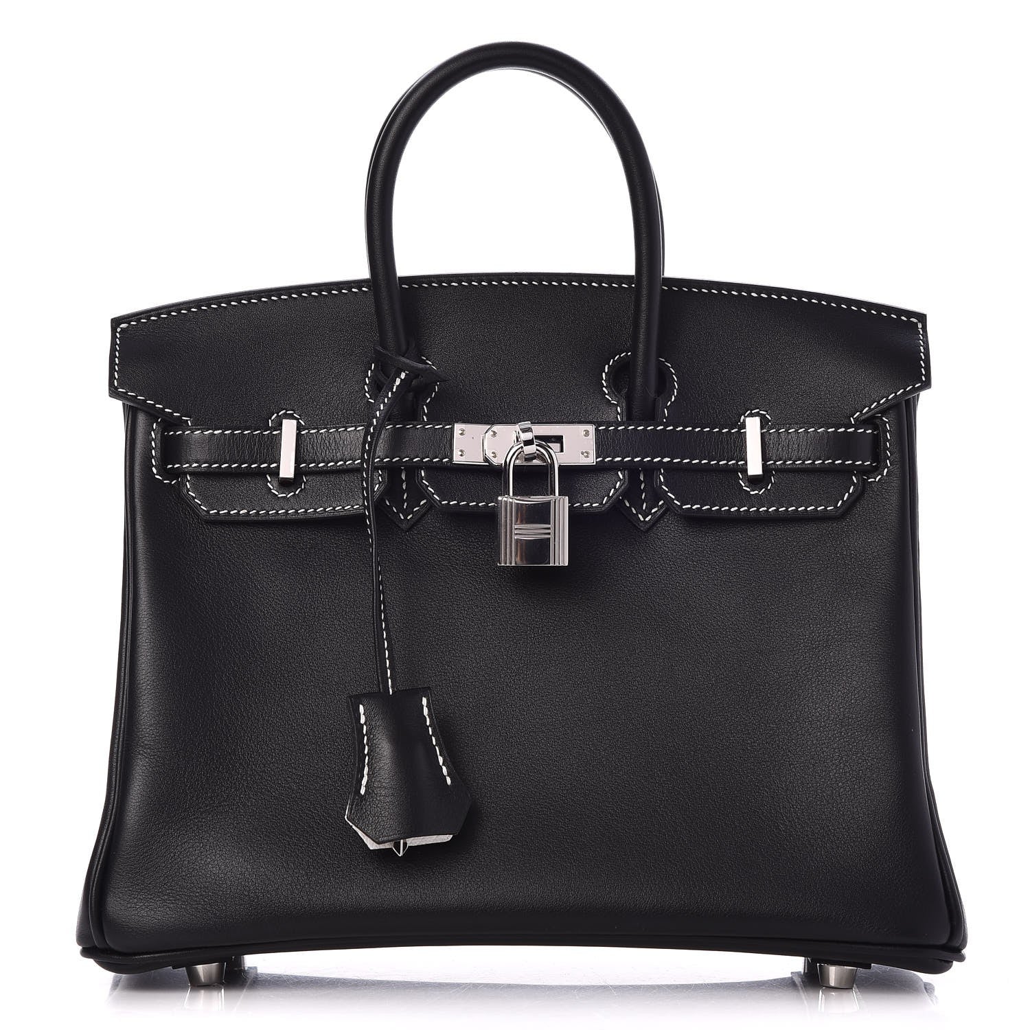 Hermes Swift Horseshoe Birkin 25 Black White 1 of 35