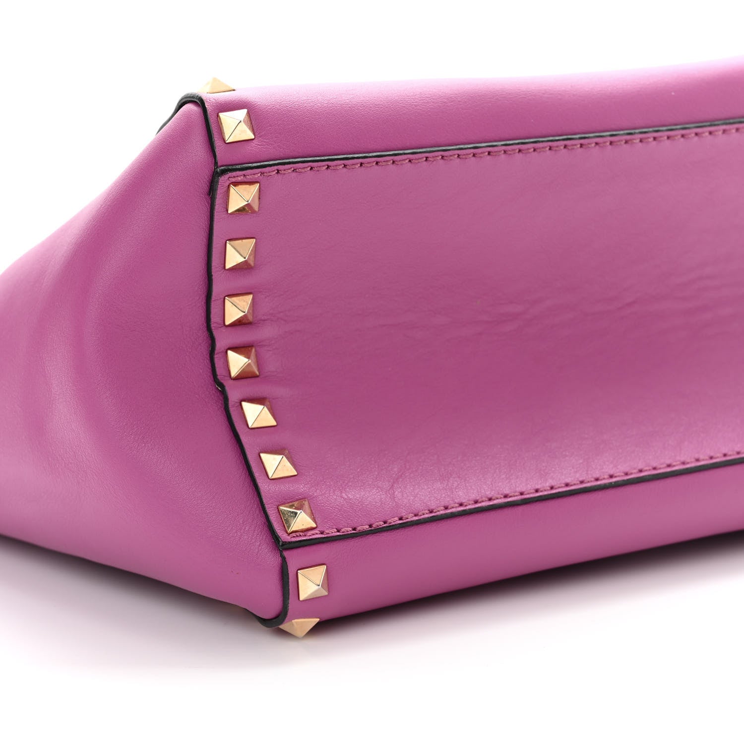 Valentino Garavani Vitello Small Rockstud Double Handle Tote Purple Violet 9 of 15