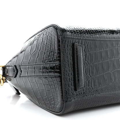 Givenchy Calfskin Crocodile Embossed Mini Antigona Black 9 of 13