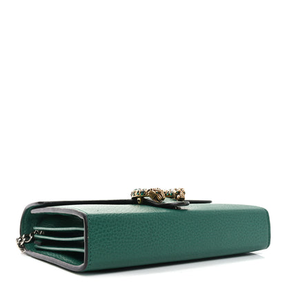 Gucci Calfskin Mini Dionysus Chain Wallet Emerald 4 of 10