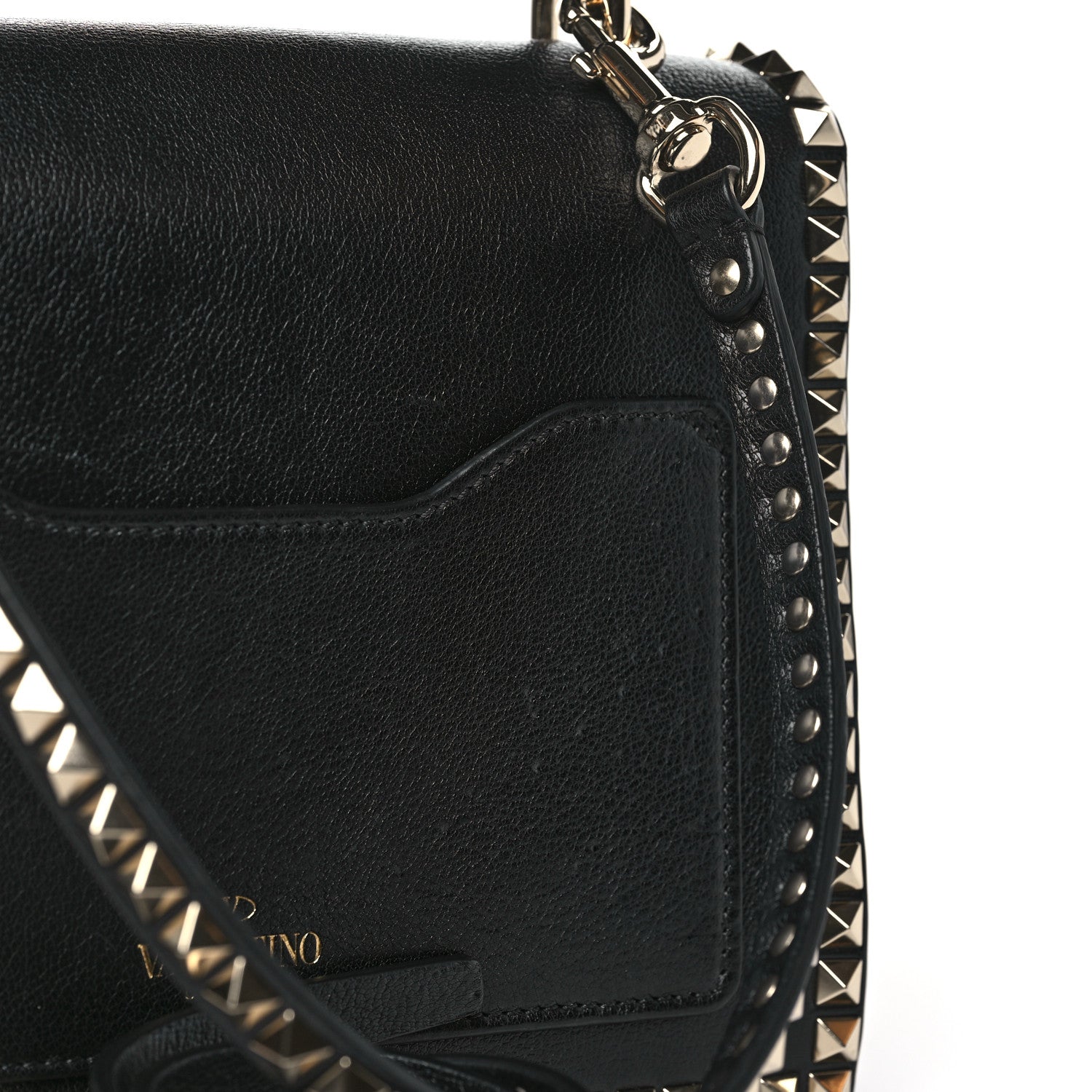 Valentino Garavani Buffalo Rockstud No Limit Top Handle Bag Black 10 of 10