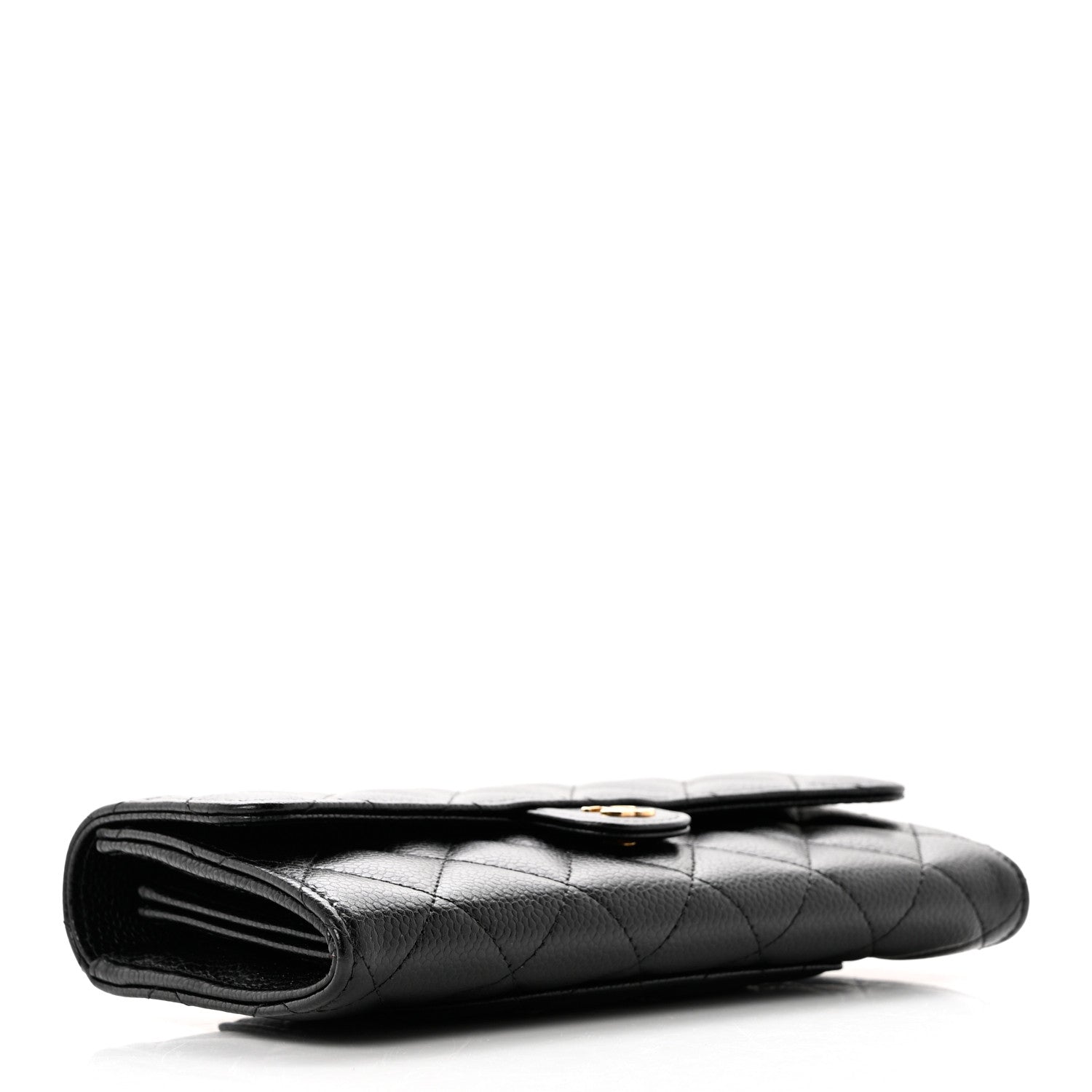 Chanel Caviar Quilted Large Gusset Flap Wallet Black 4 of 9