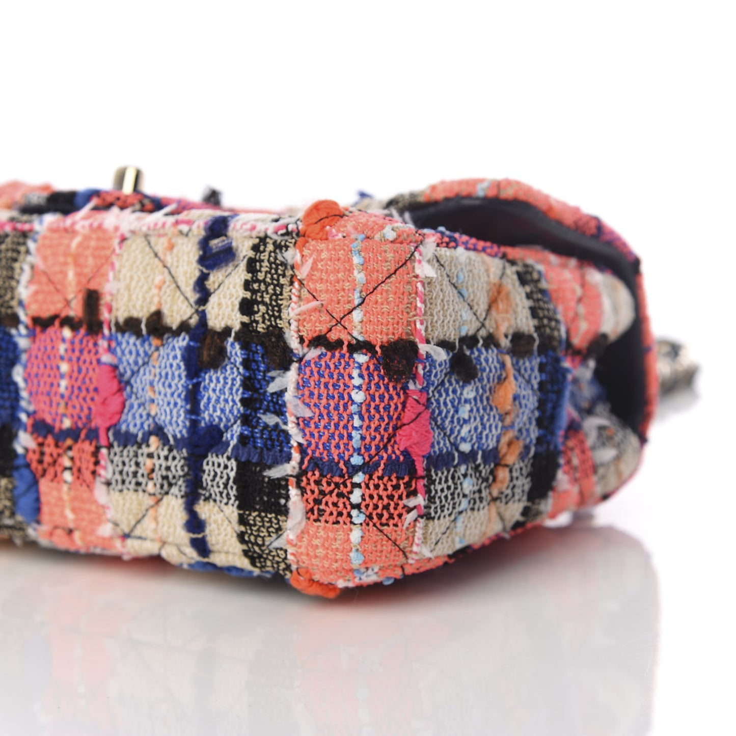 Tweed Quilted Mini Rectangular Flap Blue Orange Yellow