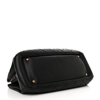 Chanel Calfskin Quilted Small CC Crown Tote Black 4 of 11