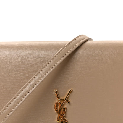 Saint Laurent Smooth Calfskin Monogram Phone Holder Crossbody Dark Beige 7 of 9