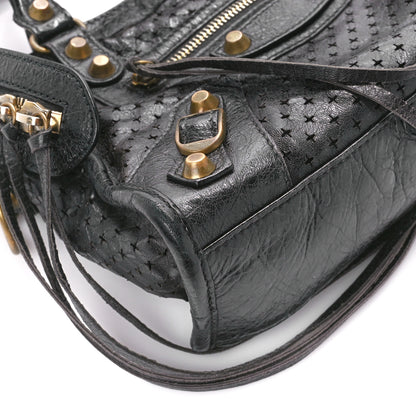 Balenciaga Agneau Laser Cut Cross Classic Gold Hardware Mini City Black 10 of 16